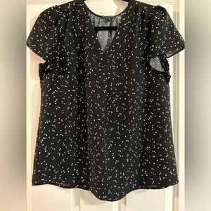 Hilary Radley - Blouse - Black/white Polka Dot Size S Small